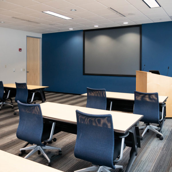 Company classroom inside the Zeller managed Riverwood Corporate Center in Pewaukee, WI.